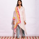 Off White Printed Wrap Tunic Dress