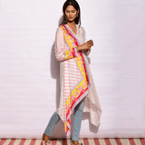 Off White Printed Wrap Tunic Dress