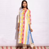 Multi Striped Printed Side Placket Kurta