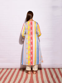 Multi Striped Printed Side Placket Kurta