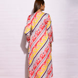 Multi Small Diagonal Striped Printed Kurta