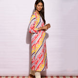 Multi Small Diagonal Striped Printed Kurta