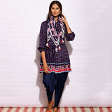 Navy Printed Scarf
