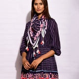 Navy Printed Scarf