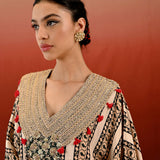 Paisley Printed Embroidered Tarang Kaftan Set