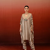 Paisley Printed Embroidered Tarang Kaftan Set