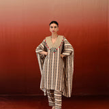 Paisley Printed Embroidered Tarang Kaftan Set