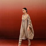 Paisley Printed Embroidered Tarang Kaftan Set