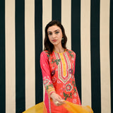 Mirror Work with Orange Printed Sharara Set