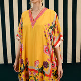 Yellow Printed Sharara Set with Mirror Work