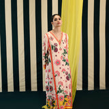 Mirror Work with Ivory Printed Kurta Set