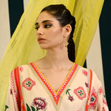 Mirror Work with Ivory Printed Kurta Set