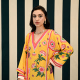 Mirror Work With Yellow Printed Kurta Set