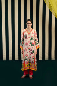 Mirror Work with Ivory Printed Kurta Set