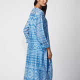 Azure Tribal Shibori Chanderi Kurta