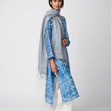 Azure Tribal Shibori Chanderi Kurta