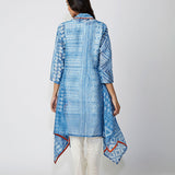 Azure Tribal Shibori Chanderi Jacket And Dhoti Pants