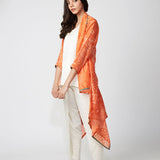 Amber Tribal Shibori Chanderi Jacket And Dhoti Pants