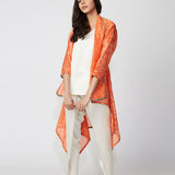 Amber Tribal Shibori Chanderi Jacket And Dhoti Pants
