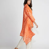Amber Tribal Shibori Chanderi Jacket And Dhoti Pants