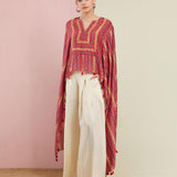 Morbagh Tribal Rose Pink Tribal Cape Set