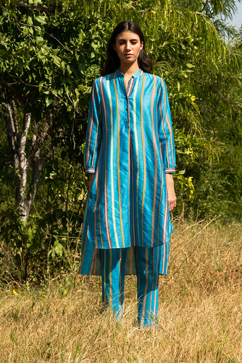Kamal Stripe Turquoise Tunic