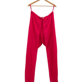 Crimson dhoti pants for women in draped linen satin – front view