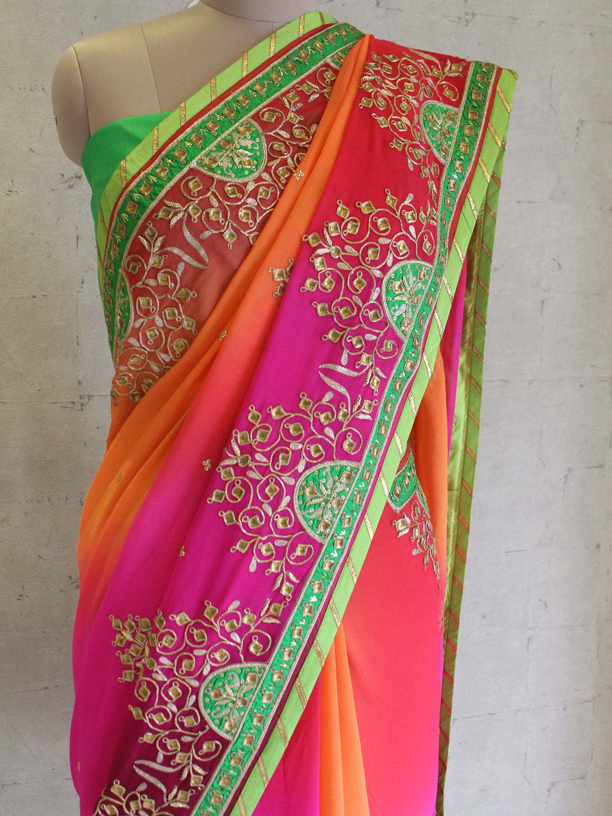 Rajwada Ombre Gota Saree