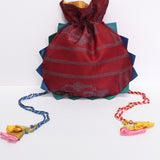 Maroon Shibori Potli Bag
