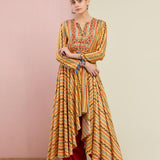 Morbagh Tribal Yellow Tribal Asymmetrical Kurta