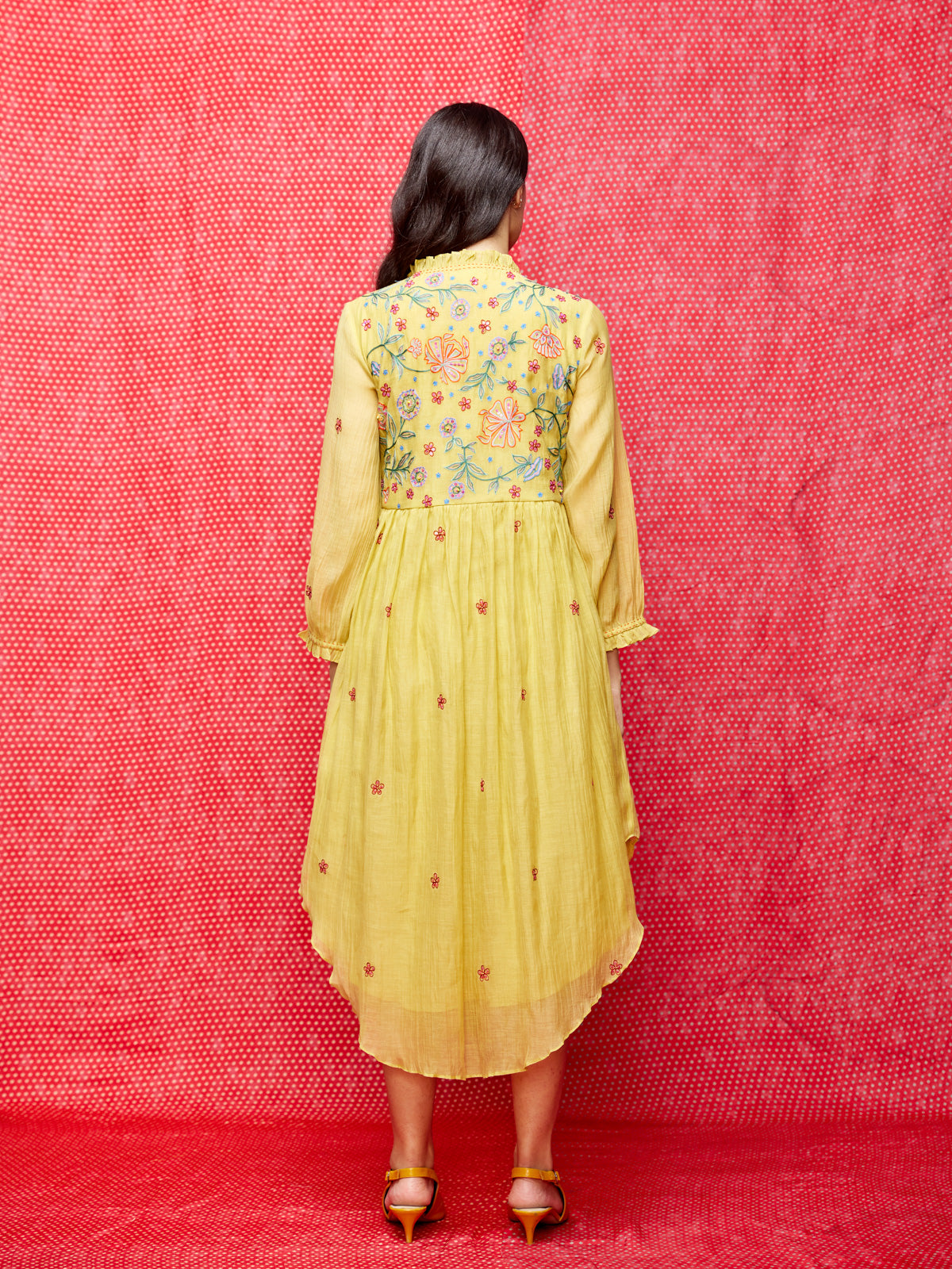 Rose Yellow Embroidered Tunic