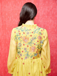 Rose Yellow Embroidered Tunic