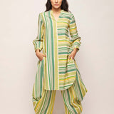 Printed Green Polka Dots Striped Tunic
