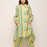 Printed Green Polka Dots Draped Pants