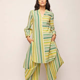 Printed Green Polka Dots Striped Tunic