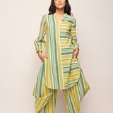 Printed Green Polka Dots Draped Pants