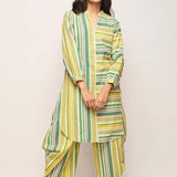 Printed Green Polka Dots Striped Tunic