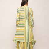 Printed Green Polka Dots Draped Pants