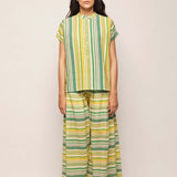 Polka Dots Striped Pleated Pants