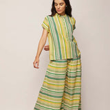 Polka Dots Striped Pleated Pants