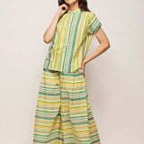 Polka Dots Striped Pleated Pants