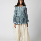 Chevron Printed Peplum Shirt