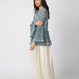 Chevron Printed Peplum Shirt