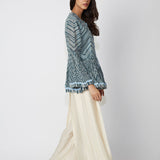 Chevron Printed Peplum Shirt