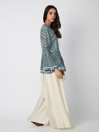 Chevron Printed Peplum Shirt