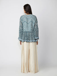 Chevron Printed Peplum Shirt