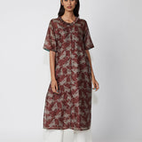 Mahogany Printed Straight Kurta