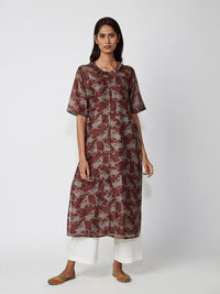 Mahogany Printed Straight Kurta