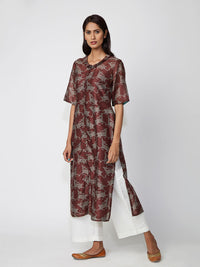 Mahogany Printed Straight Kurta