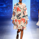 Bagh Applique Front Open Tunic Dress